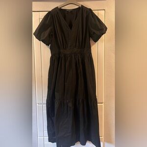 French Connection Black Dress with Button Bodice